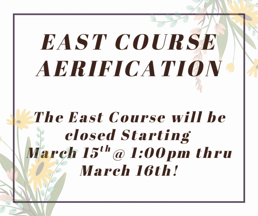 Blue Rock Springs Golf Course Aerification popup